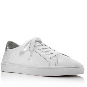 AQUA Cali White Black Leather Tennis Sneakers 5